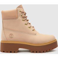 Timberland stone street lace up boots in beige