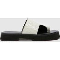 schuh Tori Chunky Croc Mule Sandals in White