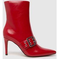 schuh Brogan Hardware Heel Boots in Red