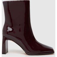 schuh Becca Square Toe Heel Boots in Burgundy