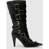 SIMMI Stapleton Buckle Heel Boots in Black