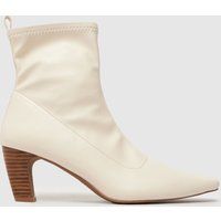 schuh Aries Heeled Stretch Sock Boots in Off-White