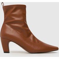 schuh Aries Sock Heel Boots in Tan
