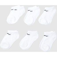 Nike White Kids No Show Ankle Socks 6 PK