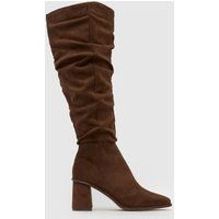 schuh Daria Knee High Heel Boots in Brown