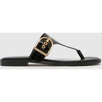 schuh Teena Buckle Toe Post Sandals in Black