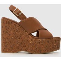 schuh Valentina Cork Wedge Sandals in Brown
