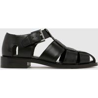schuh Lesia Leather Fisherman Sandals in Black