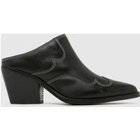 schuh Saylor Western Mule Sandals in Black