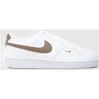 Nike court vision trainers in white & brown