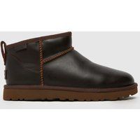 UGG classic ultra mini leather boots in burnt cedar