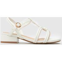 schuh White Tova Block Heel Girls Junior Sandals