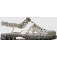 JUJU JELLIES Maxi Flat Sandals in Silver Multi
