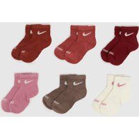 Nike Pink Multi Kids Ankle Socks 6 Pack