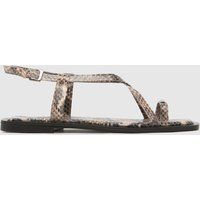 schuh Taran Metal Toeloop Sandals in Stone & Black