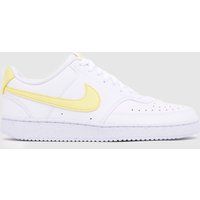 Nike Court Vision Trainers in White & Yellow