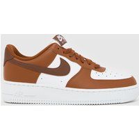 Nike Air Force 1 Trainers in Brown & White