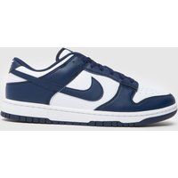 Nike Dunk Low Trainers in White & Navy