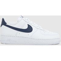 Nike Air Force 1 Trainers in White & Navy
