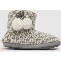 schuh harley knit slippers in white & grey