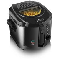 Tower T17001 Deep Fat Fryer with Adjustable Thermostat, 2L, 1500W, Black  - black - Size: 20.0 H x 30.0 W x 28.4 D cm