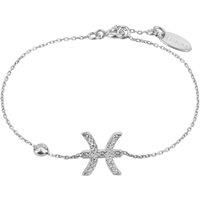 LATELITA Zodiac Horoscope Star Sign Pisces Charm Bracelet Sterling Silver Simulated Cubic Zirconia Silver