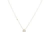 Zodiac Star Sign Pendant Necklace Rose Gold Libra