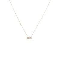 Zodiac Star Sign Pendant Necklace Rose Gold Aquarius