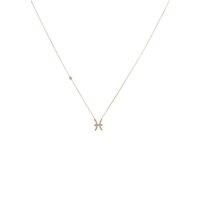 LATELITA Zodiac Pisces Choker Necklace 18ct Rosegold Plated Sterling Silver Lab Created Round Cubic Zirconia Pink White Zodiac & Astrology