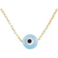 Latelita Small Mini Evil Eye Pendant Necklace Opalite Blue 925 Sterling Silver G