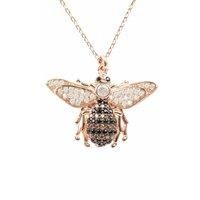 Latelita Pendant Necklace Honey Bumble Bee Queen Rose Gold Pink CZ 925 Silver