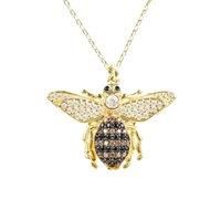 Honey Bee Pendant Necklace Gold