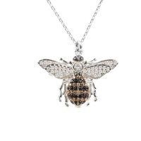 Honey Bee Pendant Necklace Silver