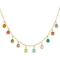 Florence Multi Coloured Gemstone Necklace Gold
