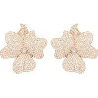 Flower Large Stud Earrings Rose Gold