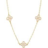 Flower Clover Triple Choker Necklace Gold