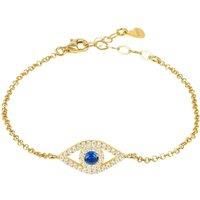 Evil Eye Elliptical Bracelet Blue Gold
