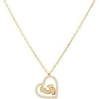 Heart Mum Pendant Necklace Gold