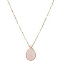 Pink Rosegold Plated Small Petite Drop Pendant Necklace Rose Quartz Gift