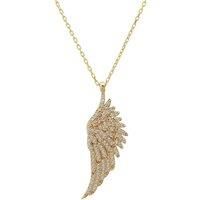 Large Angel Wing Necklace Gold