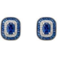 Great Gatsby Stud Earrings Sapphire Silver