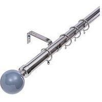 Kestral Painted Ball Finial 28 mm Extendable Metal Curtain Poles Rods Voile Easy Fit, Antique Brass 120-210 cm