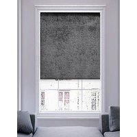 Lister Cartwright Crushed Velvet Blackout Roller Blinds Easy Fit Child Safety Cut To Size Fixing Inc, Midnight Blue 180 x165 cm