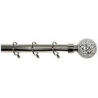 Crackle Glass Finial 28Mm Extendable Curtain Pole 180340Cm