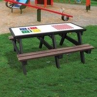 NBB Recycled Furniture NBB Map Activity Top Recycled Plastic Table with Benches - Brown