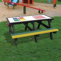 NBB Recycled Furniture NBB Map Activity Top Recycled Plastic Table with Benches - Multi-Coloured