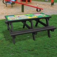NBB Recycled Furniture NBB Green Cross Code Activity Top Recycled Plastic Table with Benches - Black