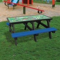 NBB Recycled Furniture NBB Green Cross Code Activity Top Recycled Plastic Table with Benches - Blue