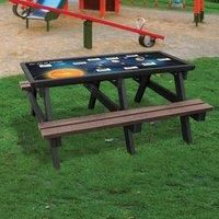 NBB Recycled Furniture NBB Solar System Activity Top Recycled Plastic Table with Benches - Brown