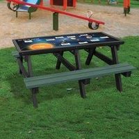 NBB Recycled Furniture NBB Solar System Activity Top Recycled Plastic Table with Benches - Green